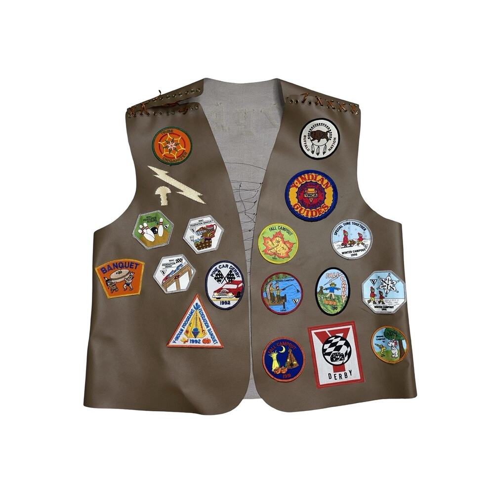 Vintage YMCA Indian Guides Vest Patch Lot 1990–1992 UPA Creek Buffalo Nation